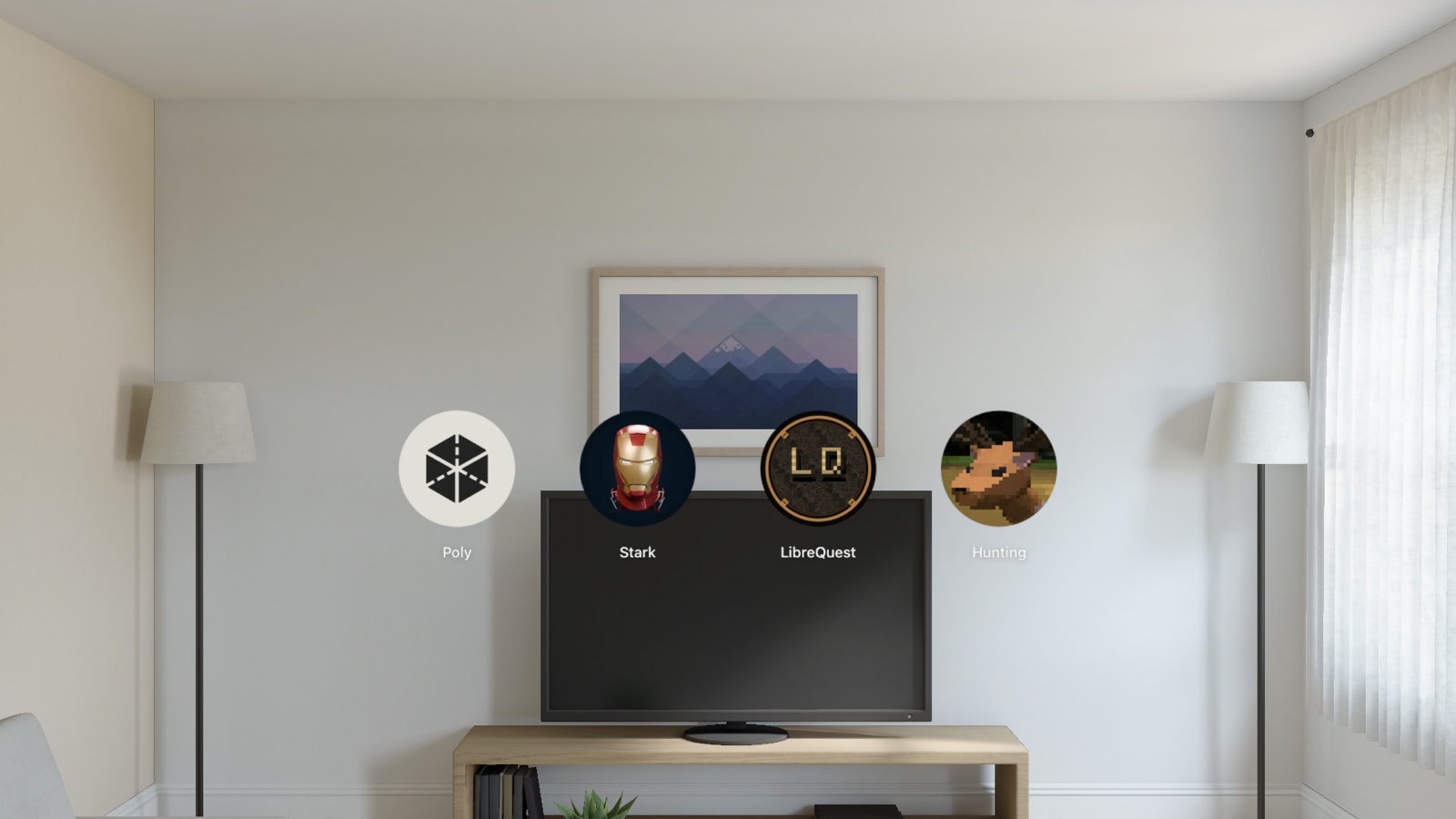 Native Development launcher · cropped visionOS simulator capture