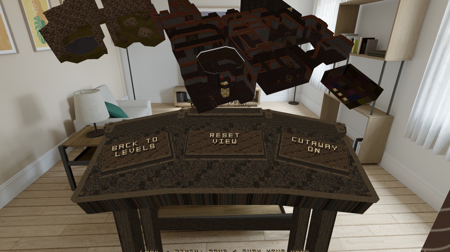 Three-dimensional map viewer · visionOS simulator
