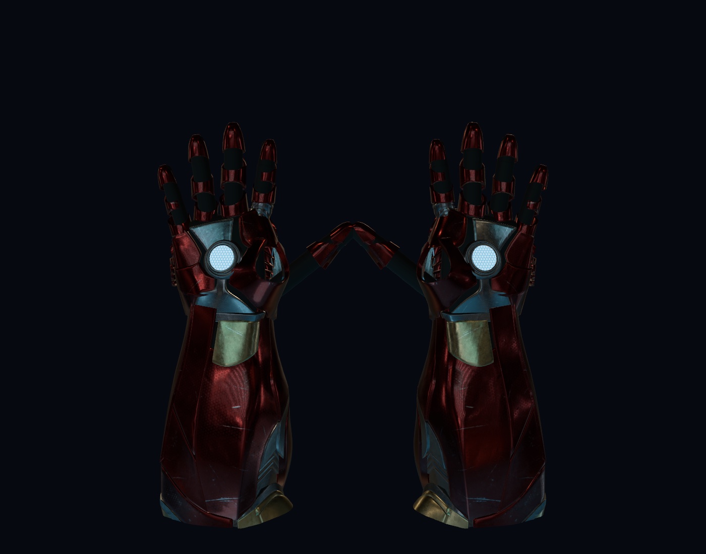 Hand-armor render from the development project